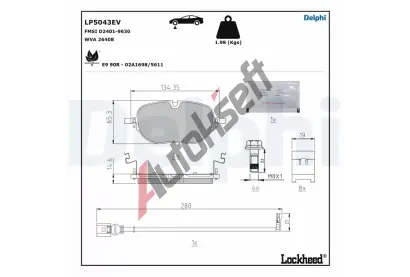 DELPHI Sada brzdovch destiek DF LP5043EV, LP5043EV