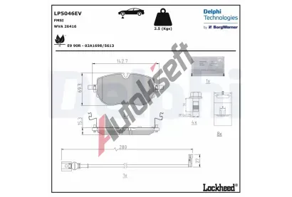 DELPHI Sada brzdovch destiek DF LP5046EV, LP5046EV