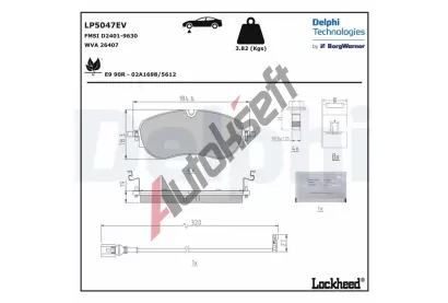 DELPHI Sada brzdovch destiek DF LP5047EV, LP5047EV