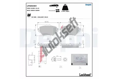 DELPHI Sada brzdov�ch desti�ek DF LP5054EV, LP5054EV