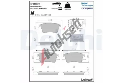 DELPHI Sada brzdovch destiek DF LP5062EV, LP5062EV