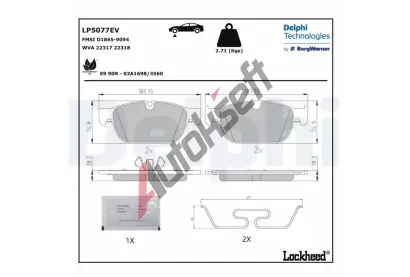 DELPHI Sada brzdovch destiek DF LP5077EV, LP5077EV