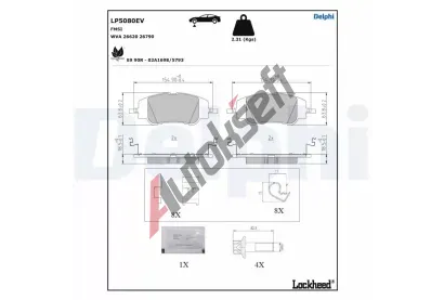 DELPHI Sada brzdovch destiek DF LP5080EV, LP5080EV