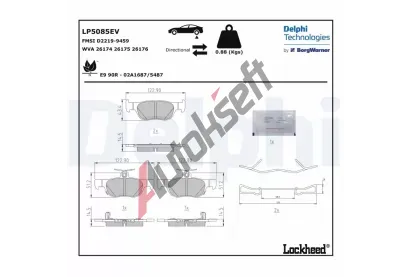 DELPHI Sada brzdovch destiek DF LP5085EV, LP5085EV