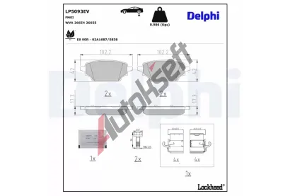 DELPHI Sada brzdov�ch desti�ek DF LP5093EV, LP5093EV