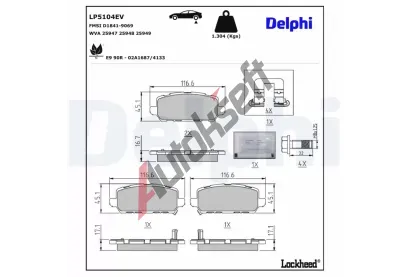 DELPHI Sada brzdov�ch desti�ek DF LP5104EV, LP5104EV