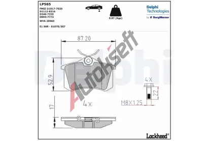 DELPHI Sada brzdovch destiek DF LP565, LP565