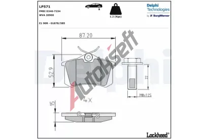 DELPHI Sada brzdovch destiek DF LP571, LP571