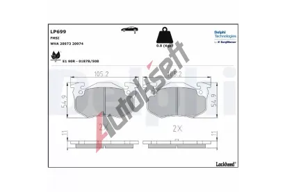 DELPHI Sada brzdovch destiek DF LP699, LP699