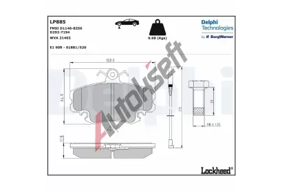 DELPHI Sada brzdovch destiek DF LP885, LP885