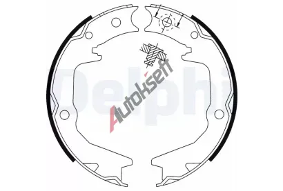 DELPHI Sada brzdových čelistí parkovací brzdy DF LS1913, LS1913 DELPHI Sada brzdových čelistí parkovací brzdy DF LS1913, LS1913