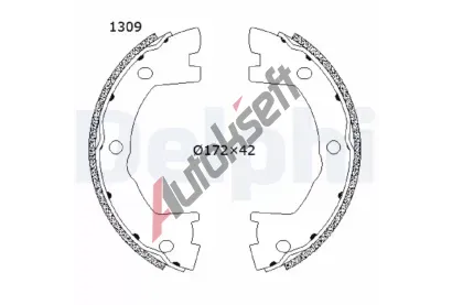 DELPHI Sada brzdových čelistí parkovací brzdy DF LS2202, LS2202 DELPHI Sada brzdových čelistí parkovací brzdy DF LS2202, LS2202