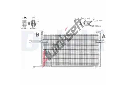 DELPHI Kondenztor klimatizace DF TSP0225438, TSP0225438