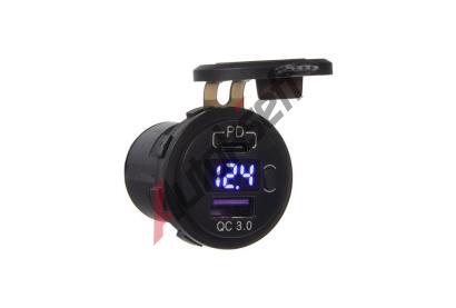 Stualarm USB nabjeka QC3.0 + USB-C, dig. Voltm. do panelu DO STU34575, 34575