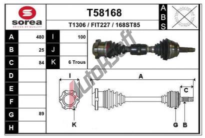 EAI Hnací hřídel EAI T58168, T58168 EAI Hnací hřídel EAI T58168, T58168