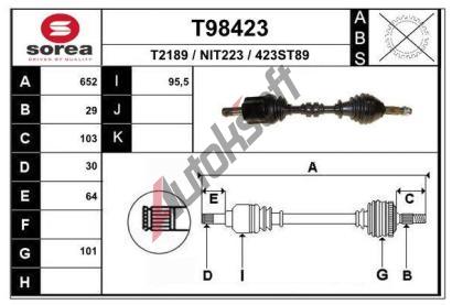 EAI Hnací hřídel EAI T98423, T98423 EAI Hnací hřídel EAI T98423, T98423