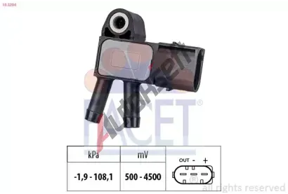 EPS (facet) Senzor tlaku vfukovch plyn Made in Italy - OE Equivalent EPS 10.3294, 10.3294