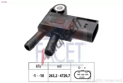 EPS (facet) Senzor tlaku vfukovch plyn Made in Italy - OE Equivalent EPS 10.3380, 10.3380