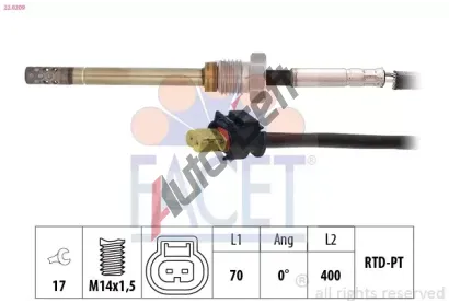EPS (facet) idlo teploty vfukovch plyn Made in Italy - OE Equivalent EPS 22.0209, 22.0209