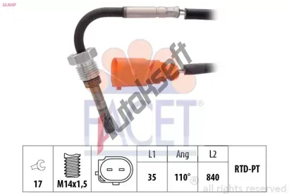 EPS (facet) idlo teploty vfukovch plyn Made in Italy - OE Equivalent EPS 22.0247, 22.0247