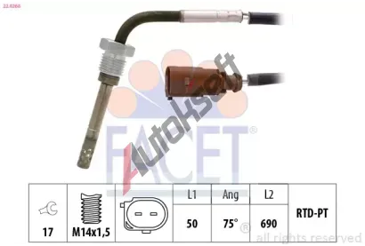 EPS (facet) idlo teploty vfukovch plyn Made in Italy - OE Equivalent EPS 22.0268, 22.0268
