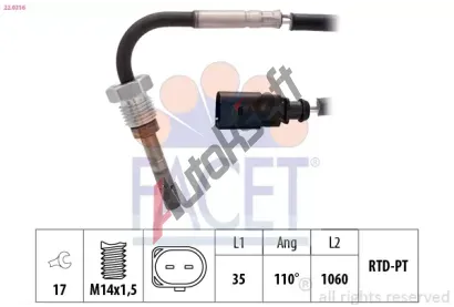 EPS (facet) idlo teploty vfukovch plyn Made in Italy - OE Equivalent EPS 22.0316, 22.0316