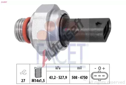 EPS (facet) Senzor tlaku vfukovch plyn Made in Italy - OE Equivalent EPS 25.0007, 25.0007