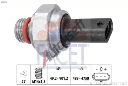 EPS (facet) Senzor tlaku vfukovch plyn Made in Italy - OE Equivalent EPS 25.0010, 25.0010