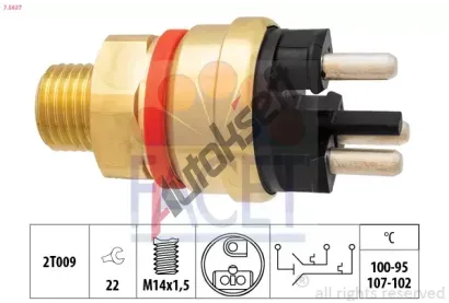 EPS (facet) Teplotní spínač - větrák chladiče EPS 7.5637, 7.5637  EPS (facet) Teplotní spínač - větrák chladiče EPS 7.5637, 7.5637