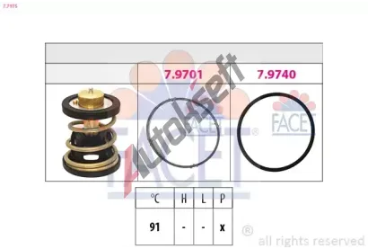 EPS (facet) Termostat chladiva Made in Italy - OE Equivalent EPS 7.7975, 7.7975