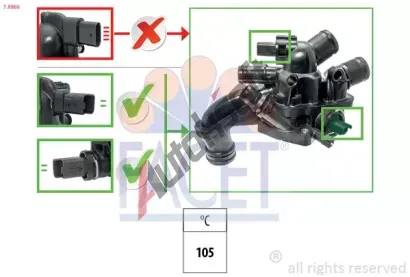 EPS (facet) Termostat chladiva Made in Italy - OE Equivalent EPS 7.8866, 7.8866