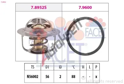 EPS (facet) Termostat chladiva Made in Italy - OE Equivalent EPS 7.8952, 7.8952