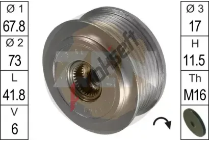 ERA Alterntorov volnobka Over running alternator pulley ERA ZN5425, 5425