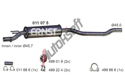 ERNST Střední tlumič výfuku ERN 011075, 011075 ERNST Střední tlumič výfuku ERN 011075, 011075