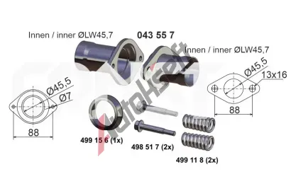 ERNST Opravn sada vfukovho potrub Set ERN 043557, 043557