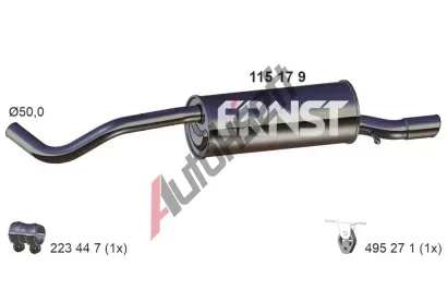 ERNST Zadní tlumič výfuku ERN 115179, 115179 ERNST Zadní tlumič výfuku ERN 115179, 115179
