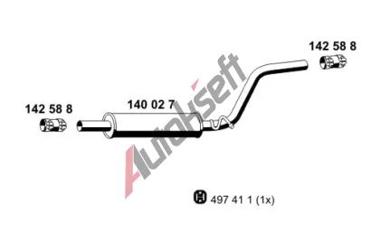 ERNST Střední tlumič výfuku ERN 140027, 140027 ERNST Střední tlumič výfuku ERN 140027, 140027