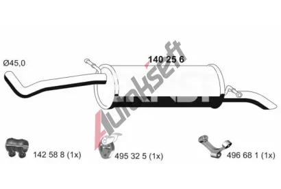ERNST Zadní tlumič výfuku ERN 140256, 140256 ERNST Zadní tlumič výfuku ERN 140256, 140256