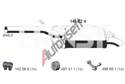 ERNST Zadní tlumič výfuku ERN 141024, 141024 ERNST Zadní tlumič výfuku ERN 141024, 141024