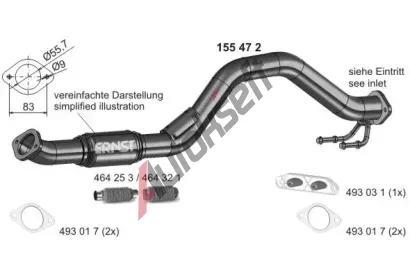 ERNST Výfuková trubka ERN 155472, 155472 ERNST Výfuková trubka ERN 155472, 155472