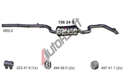 ERNST Zadní tlumič výfuku ERN 156240, 156240 ERNST Zadní tlumič výfuku ERN 156240, 156240