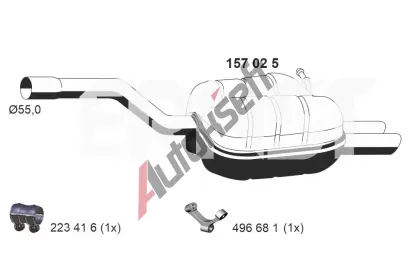 ERNST Zadní tlumič výfuku ERN 157025, 157025 ERNST Zadní tlumič výfuku ERN 157025, 157025
