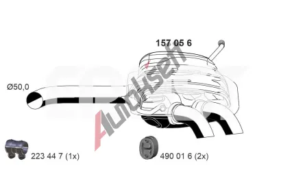 ERNST Zadní tlumič výfuku ERN 157056, 157056 ERNST Zadní tlumič výfuku ERN 157056, 157056