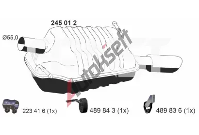 ERNST Zadní tlumič výfuku ERN 245012, 245012 ERNST Zadní tlumič výfuku ERN 245012, 245012