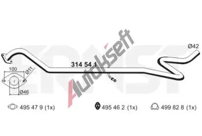 ERNST Výfuková trubka ERN 314541, 314541  ERNST Výfuková trubka ERN 314541, 314541