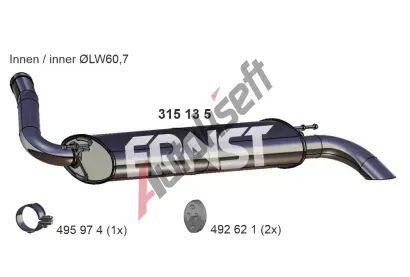 ERNST Zadní tlumič výfuku ERN 315135, 315135 ERNST Zadní tlumič výfuku ERN 315135, 315135