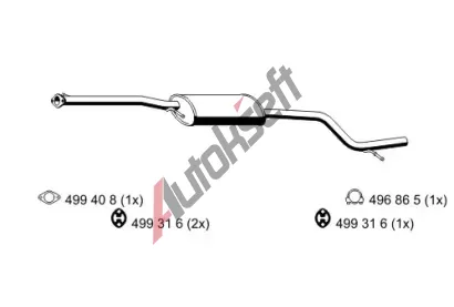 ERNST Střední tlumič výfuku ERN 343213, 343213  ERNST Střední tlumič výfuku ERN 343213, 343213