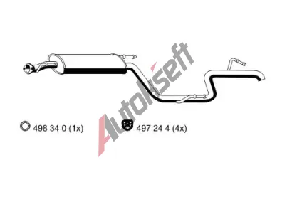 ERNST Zadní tlumič výfuku ERN 385015, 385015  ERNST Zadní tlumič výfuku ERN 385015, 385015
