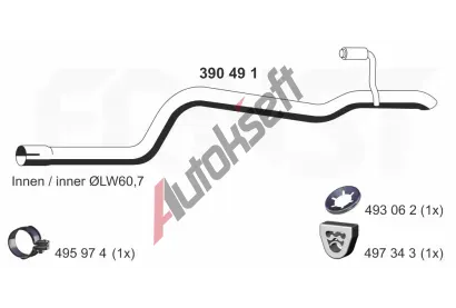 ERNST Výfuková trubka ERN 390491, 390491 ERNST Výfuková trubka ERN 390491, 390491