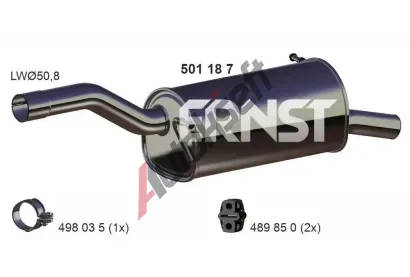 ERNST Zadní tlumič výfuku ERN 501187, 501187 ERNST Zadní tlumič výfuku ERN 501187, 501187